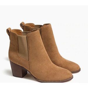 J. Crew Suede Finish Block Heel Ankle Boots - In Tan